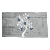 Blue Tree of Hearts Personalized Pillow Hoesje Kussensloop (Achterkant-Links)
