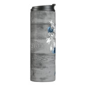 Blue Tree of Hearts Personalized Thermal Tumbler Thermosbeker (Gedraaid links)