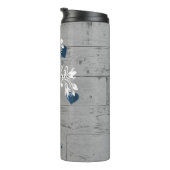 Blue Tree of Hearts Personalized Thermal Tumbler Thermosbeker (Geroteerd rechts)