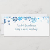 Blue Tree / Sneeuw Boarding Pass Bruiloft uitnodig Kaart (Achterkant)
