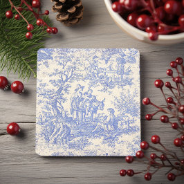  Blue Tree Toile de Jouy Gedrukt Stenen Onderzetter