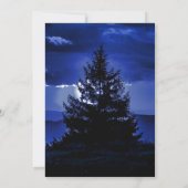 Blue Tree Twinkle Lights Weddenschap Kaart (Achterkant)