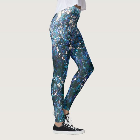 Blue Trees Abstracte kunst Leggings (Rechts)