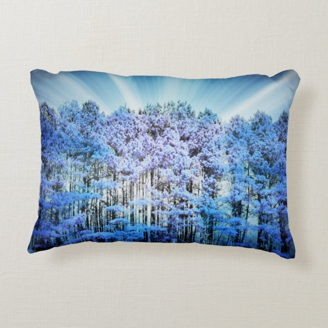 Blue Trees Decoratief Kussen (Achterkant)