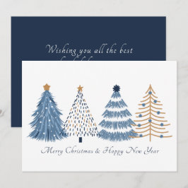 Blue Trees Kerst Nieuwjaar vakantie Kaart