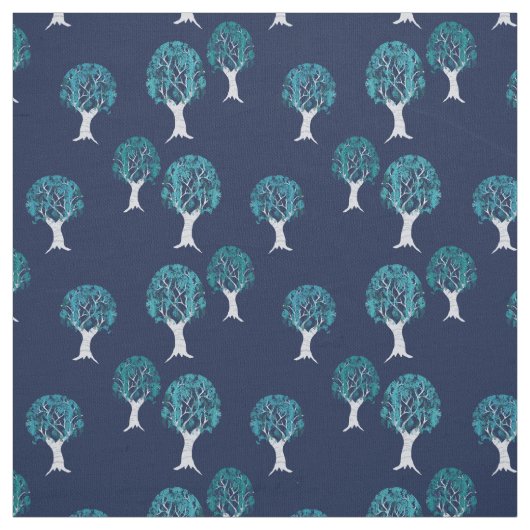 Blue Trees Stof (Swatch)