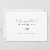 Blue Trees White Christmas Nieuwjaar vakantie Kaar Aankondiging (Achterkant)