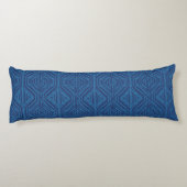 Blue Trellis Modern Stripe Squares en Diamanten Lichaamskussen (Achterkant)