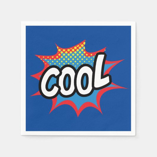 Blue Trendy Cool Pop kunst Servet (Voorkant)