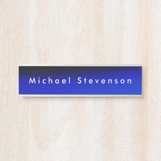 Blue Trendy Modern Professional Deurbordje (Voorkant)