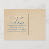 Blue Trendy Stripes Save the Date Briefkaart (Achterkant)