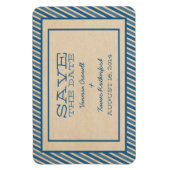 Blue Trendy Stripes Save the Date Magnet Magneet (Verticaal)
