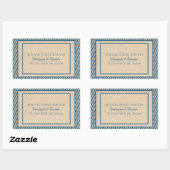 Blue Trendy Stripes Save the Date Stickers (Vel)
