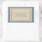 Blue Trendy Stripes Save the Date Stickers (Tas)