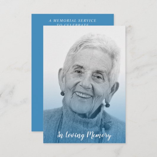 Blue Trendy Transparency Effect Funeral Dear Ones (Voorkant / Achterkant)