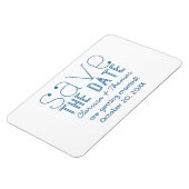 Blue Trendy Typografie Save the Date Magnet Magneet (Linkerzijde)