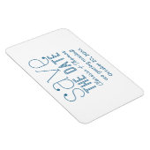 Blue Trendy Typografie Save the Date Magnet Magneet (Rechterzijde)