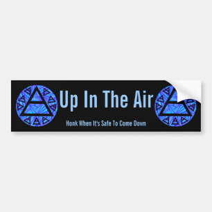 Blue Triad Ancient Air symbool omhoog in de lucht Bumpersticker