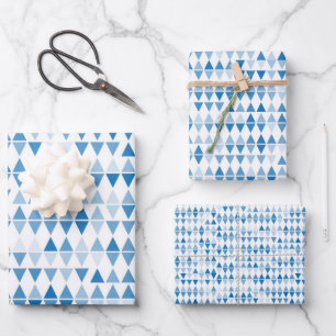 blue triangle pattern background inpakpapier vel