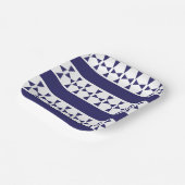 Blue Triangle Stripes Verjaardag Papieren Bordje (Gebogen)