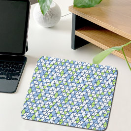 Blue Triangles Pattern Mouse Pad Muismat