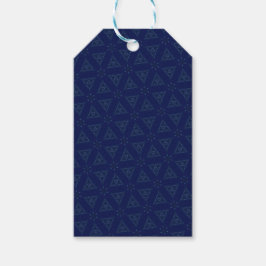 Blue Triangular Patterned Gift Label Cadeaulabel