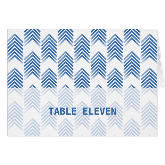 Blue Tribal Arrows Table Number Kaart (Voorkant Horizontaal)