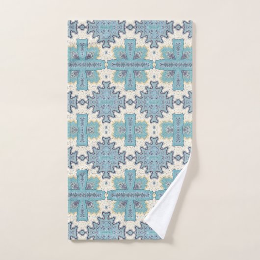 Blue Tribal Bathroom Towel set Bad Handdoek (Handdoek)