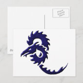 Blue Tribal Dragon Briefkaart (Voorkant / Achterkant)