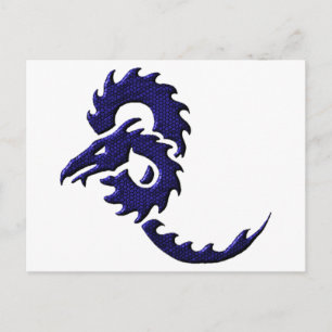 Blue Tribal Dragon Briefkaart