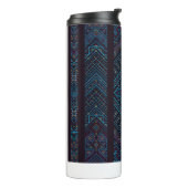Blue Tribal Geometric Pattern Thermal Tumbler Thermosbeker (Gedraaid links)