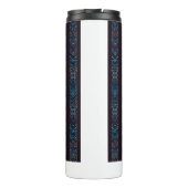 Blue Tribal Geometric Pattern Thermal Tumbler Thermosbeker (Achterkant)