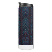Blue Tribal Geometric Pattern Thermal Tumbler Thermosbeker (Geroteerd rechts)