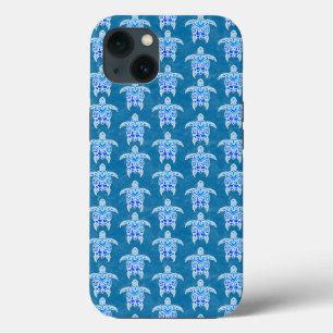 Blue Tribal Honu Sea Turtles Case-Mate iPhone Case