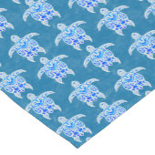 Blue Tribal Honu Sea Turtles Korte Tafelloper (Hoek)