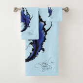 Blue Tribal Mermaid Bad Handdoek (Insitu)