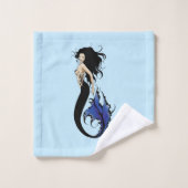 Blue Tribal Mermaid Bad Handdoek (Wasdoekje)