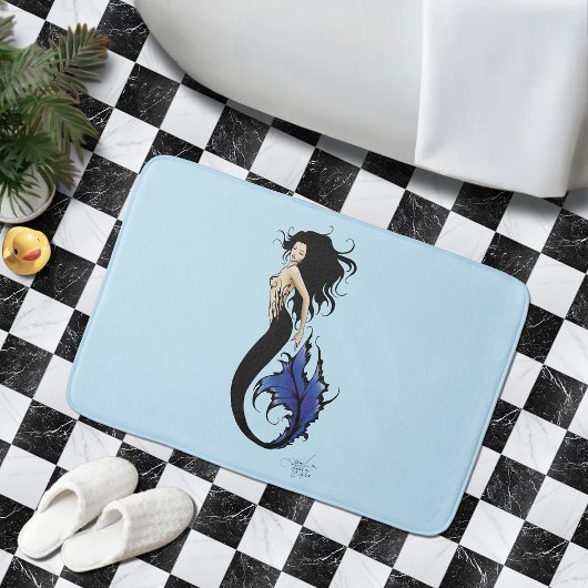 Blue Tribal Mermaid Badmat
