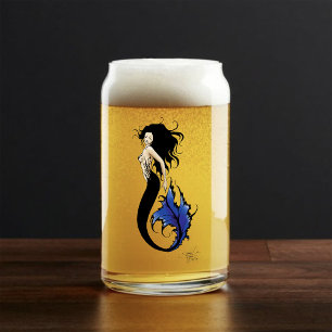 Blue Tribal Mermaid Blikvorm Glas