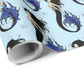 Blue Tribal Mermaid Cadeaupapier (Rol Hoek)
