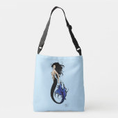Blue Tribal Mermaid Crossbody Tas (Achterkant)