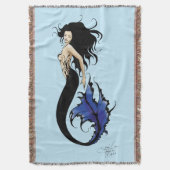 Blue Tribal Mermaid Deken (Voorkant Verticaal)