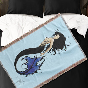 Blue Tribal Mermaid Deken