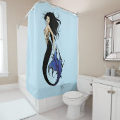 Blue Tribal Mermaid Douchegordijn (In situ)