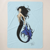 Blue Tribal Mermaid Sherpa Deken (Voorkant)
