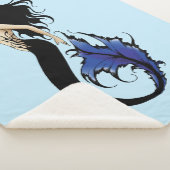 Blue Tribal Mermaid Sherpa Deken (3/4)