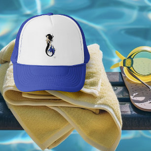 Blue Tribal Mermaid Trucker Pet