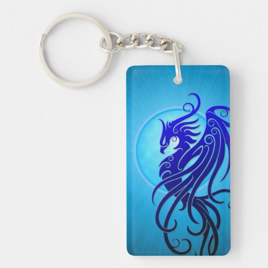 Blue Tribal Phoenix Sleutelhanger (Voorkant)