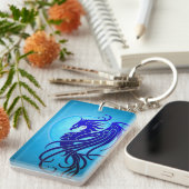 Blue Tribal Phoenix Sleutelhanger (Voorkant Rechts)
