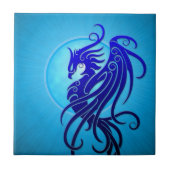 Blue Tribal Phoenix Tegeltje (Voorkant)